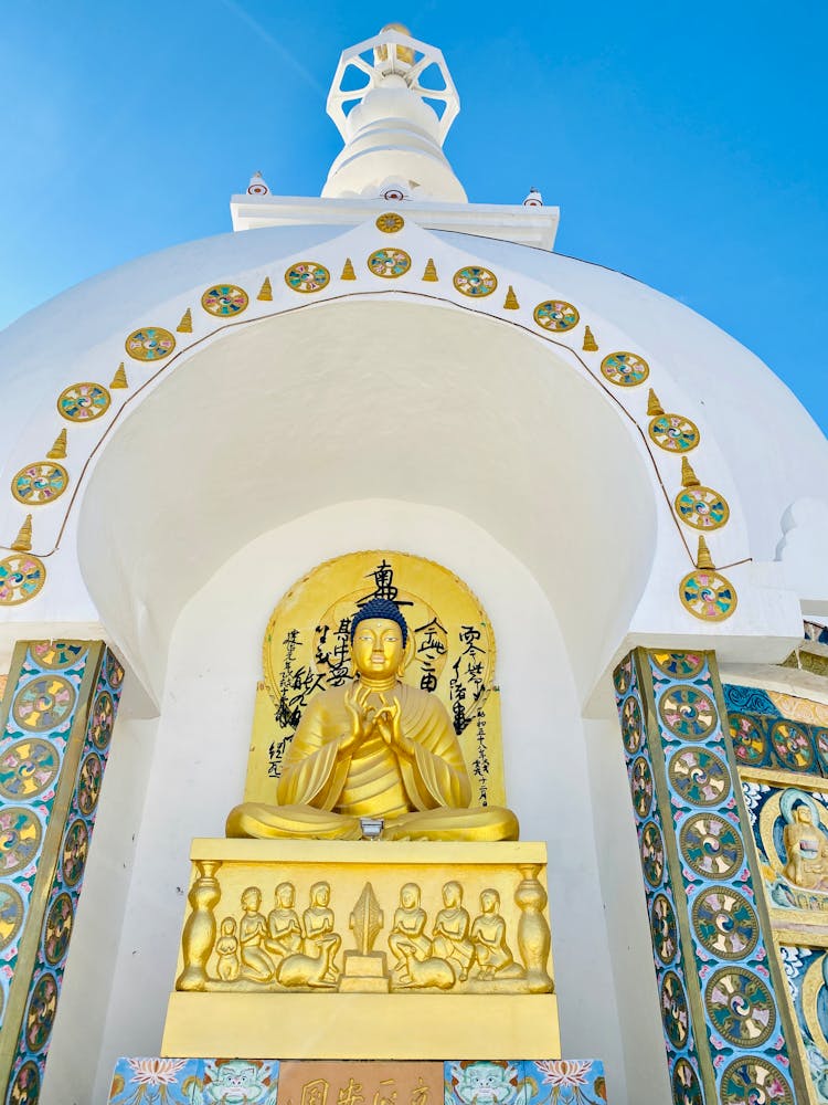 The Main Buddha Statue At Shanti Stupa In Leh, Ladakh, India