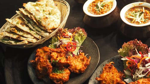 Assorted Fried Dish on Ceramic Plate