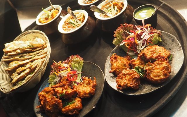 A catered spread laid out for an event