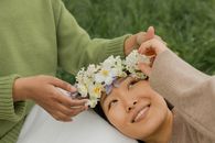 A Woman Wearing a Flower Crown