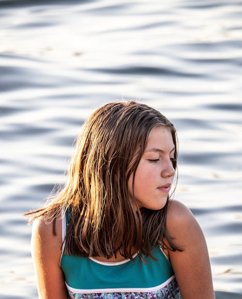 女の子, 海の無料の写真素材