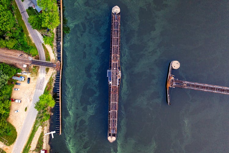 Aerial View Of Wisconsin Central Swing Bridge