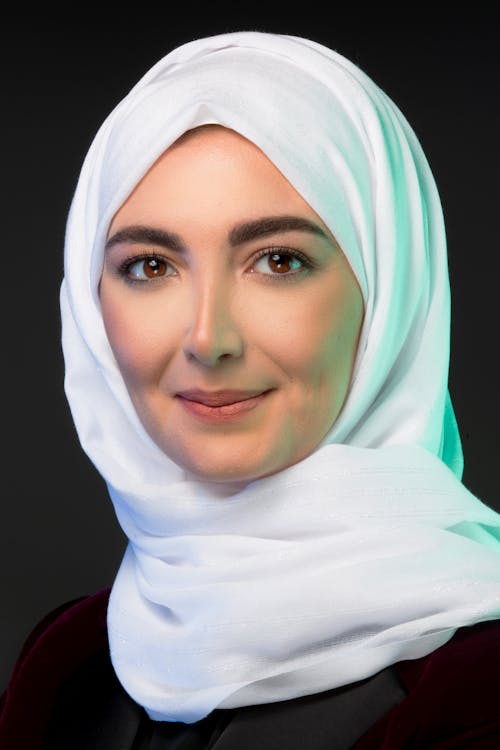 Beautiful Woman Wearing White Hijab