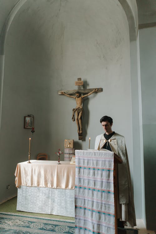 A Priest in White Vestment 