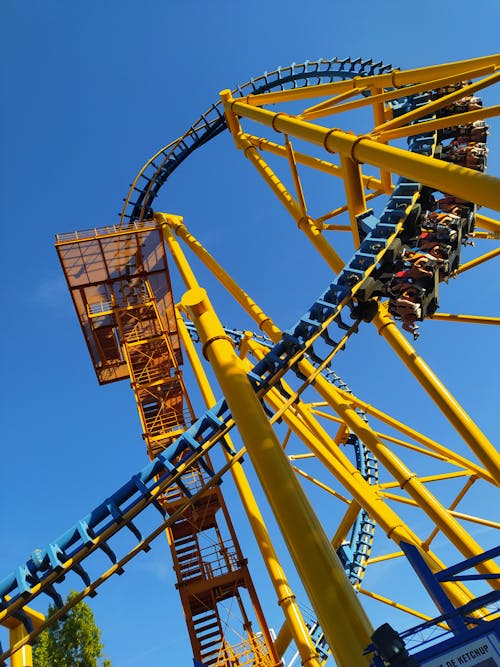 Free Low Angle Shot Of a Roller Coaster Stock Photo