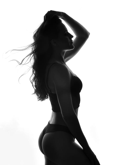 Free Silhouette of Woman in Black Underwear Stock Photo