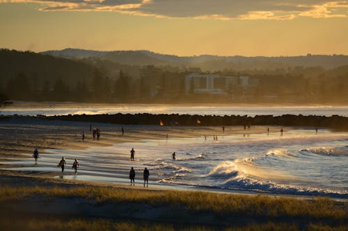 Kostnadsfri bild av beach goers, hav, kraschar vågor