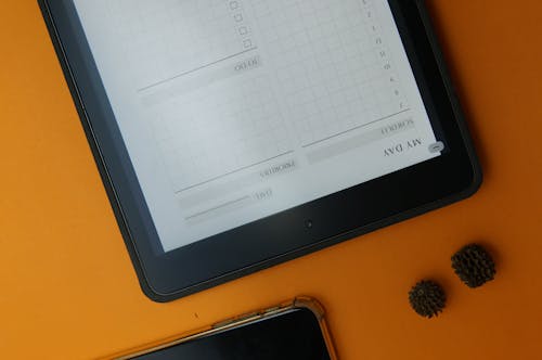 Free stock photo of ipad, iphone, planner insert Stock Photo
