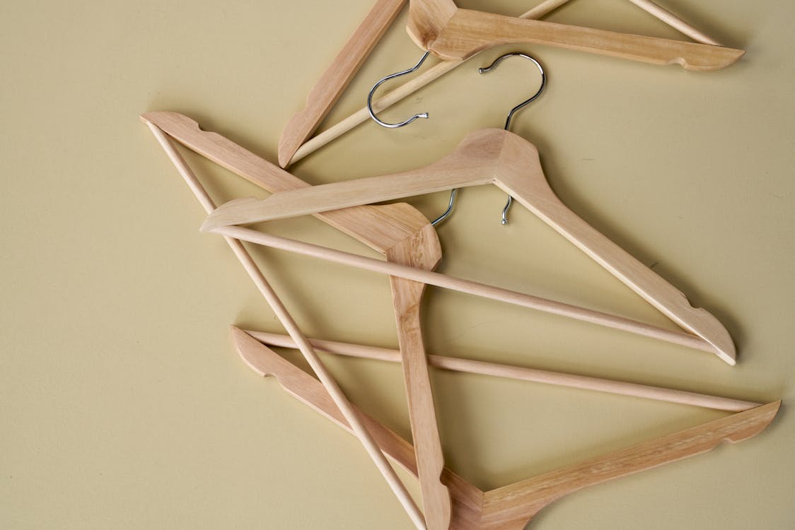 Free Wooden Clothes Hangers Stock Photo
