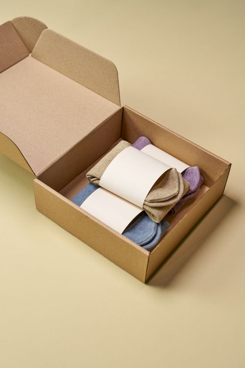 Boxed terry crew socks — photo by Ron Lach on Pexels