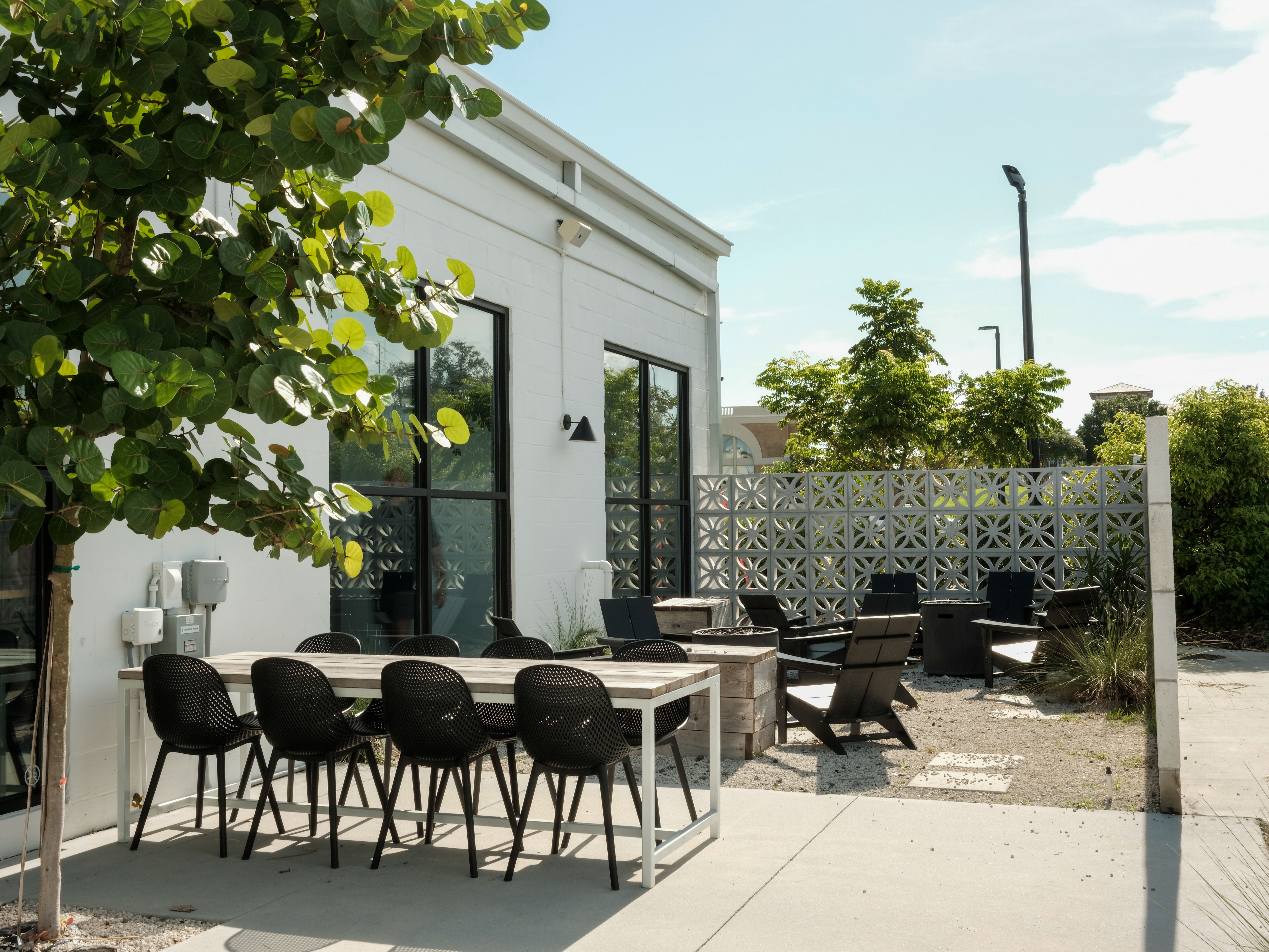 modern clubhouse patio