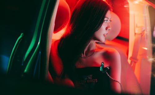 A Woman in Tube Top Looking Over Shoulder