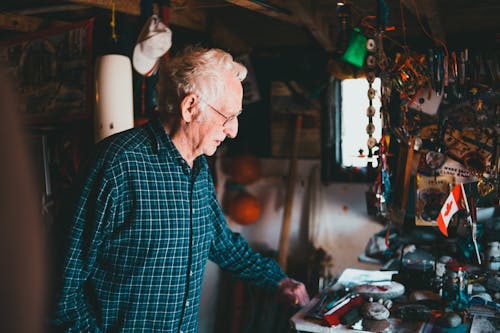 Gray Haired Man Standing