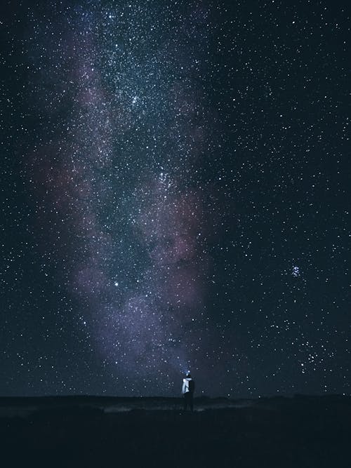 Milky way over Person at Night