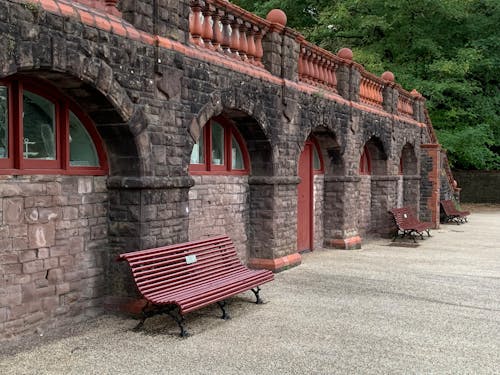 Free stock photo of bench, maroon, park