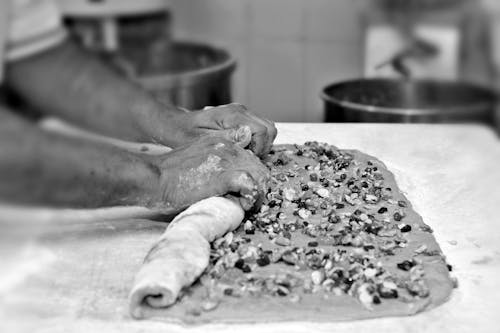 Free Monochrome Shot of a Person Baking Stock Photo