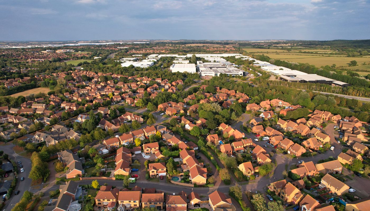 Monkston Park quiet residential streets, east Milton Keynes