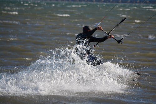 Free stock photo of action, energy, kite surfer