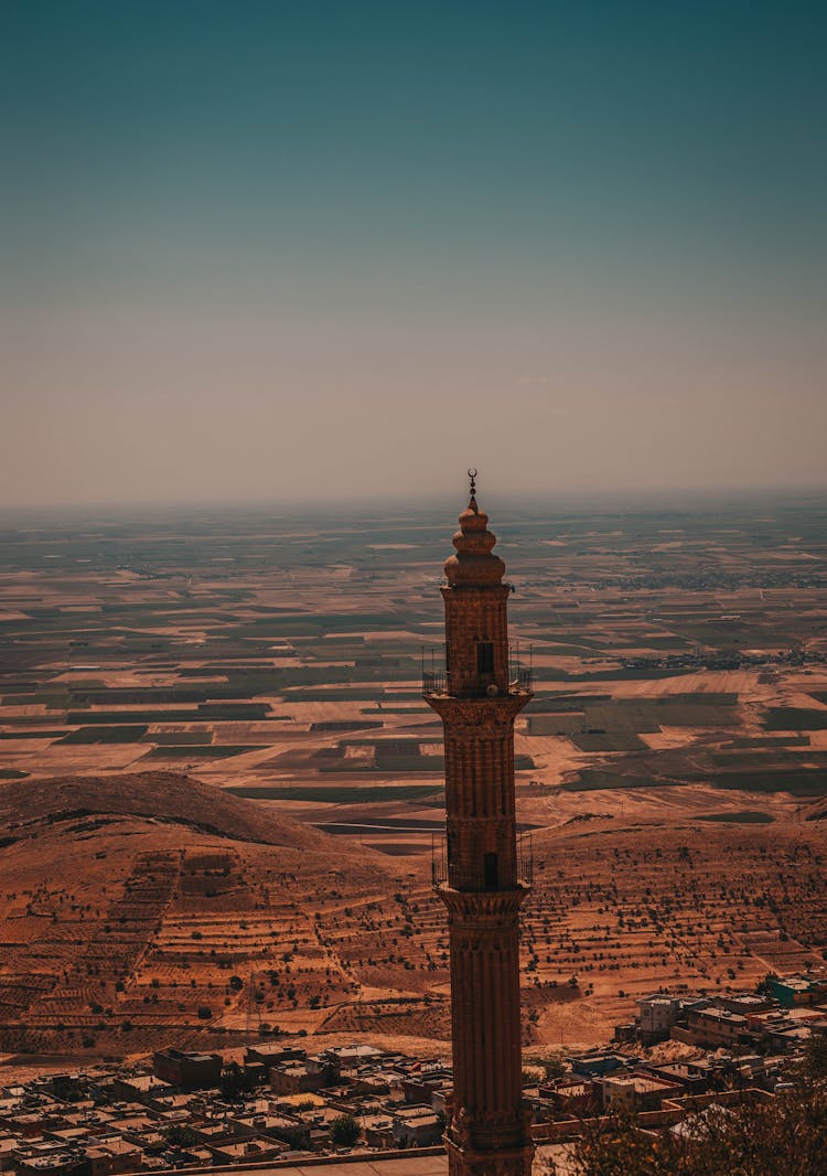 High Angle View Of A Minaret Tower 