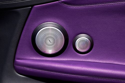 Free Detailed view of premium car speakers with purple leather accents Stock Photo