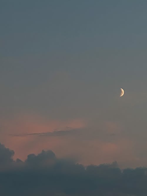 Evening Sky with Crescent Moon