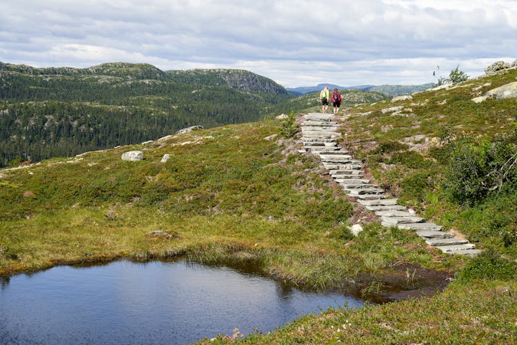 Stone Steps By Water Pool In Moun