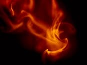 Orange Fire in Black Background