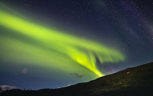 Aurora Borealis over a Mountain