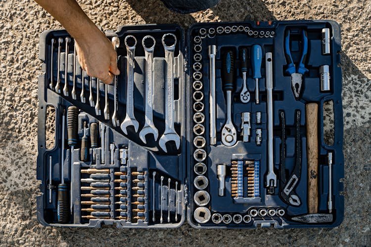 Close-Up Of Tools In A Toolbox