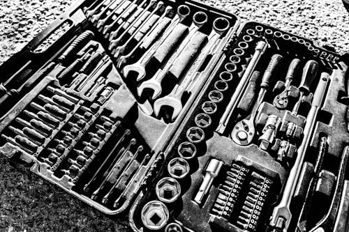 Socket Wrenches and Tools in a Case
