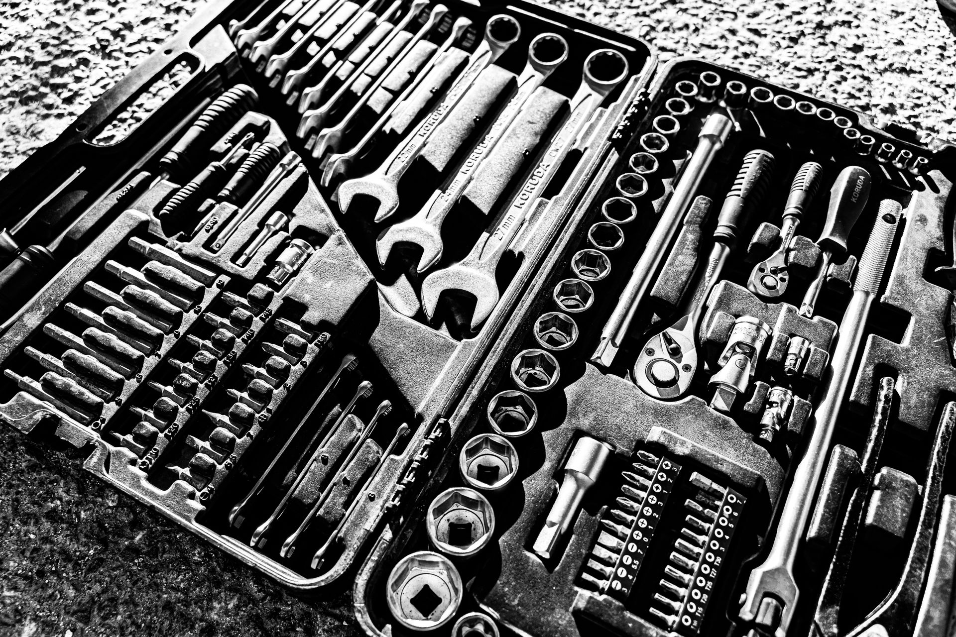 Socket Wrenches and Tools in a Case