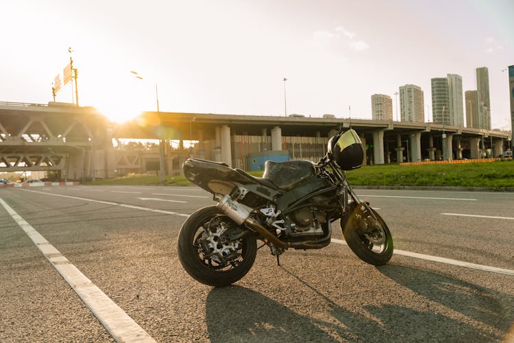 Black Motorcycle On The Road