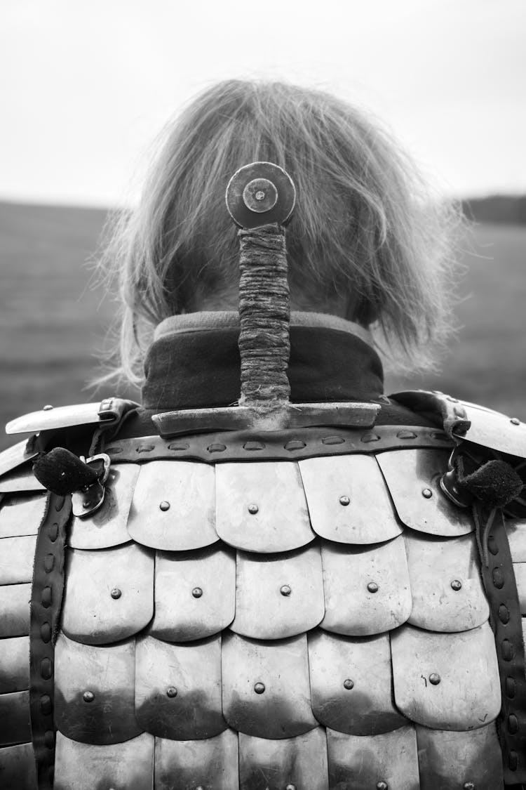 Back Of Person In Medieval Armor