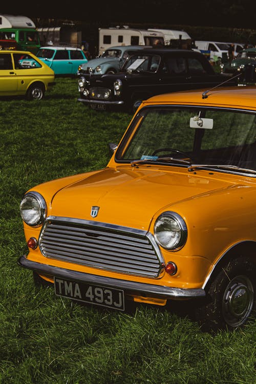 A Yellow Mini Cooper