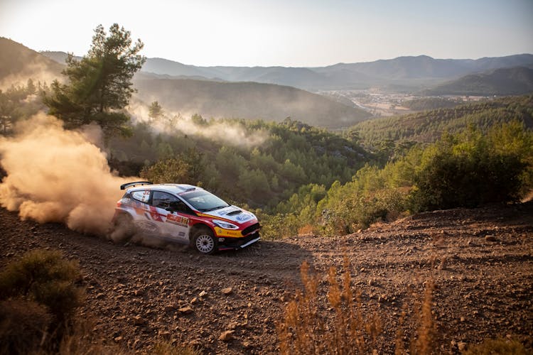 Racing Car On Dirt Road