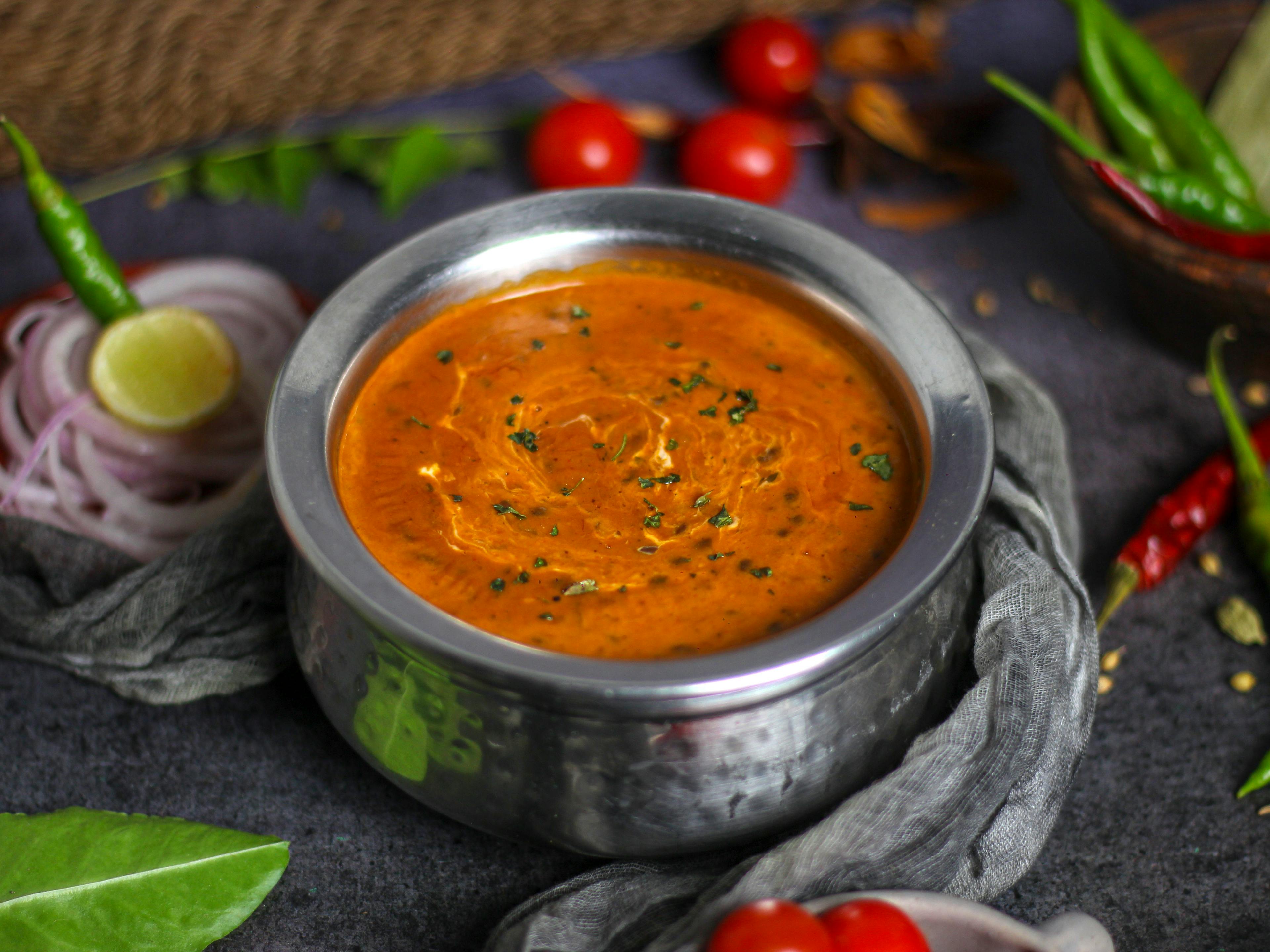 Soup in Stainless Steel Bowl