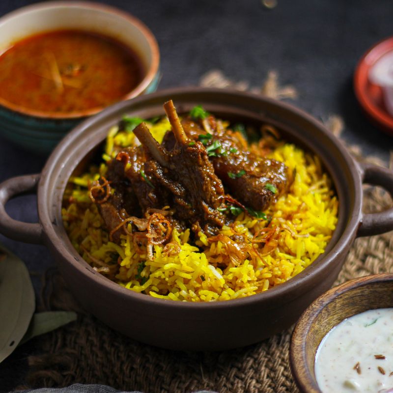Lucknowi Mutton Biryani (Awadhi Dum Pukki Biryani)