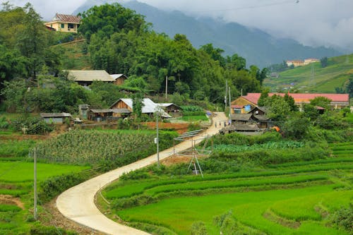 Free stock photo of dirt road, mountain village