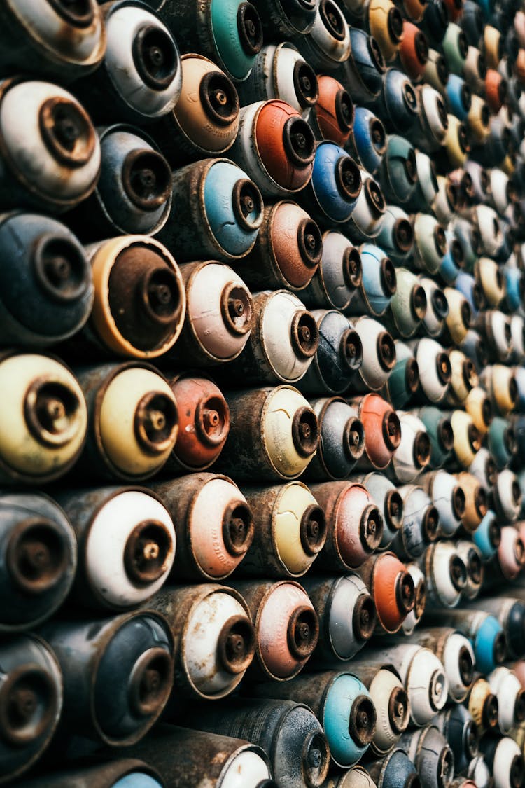 Stack Of Spray Cans 