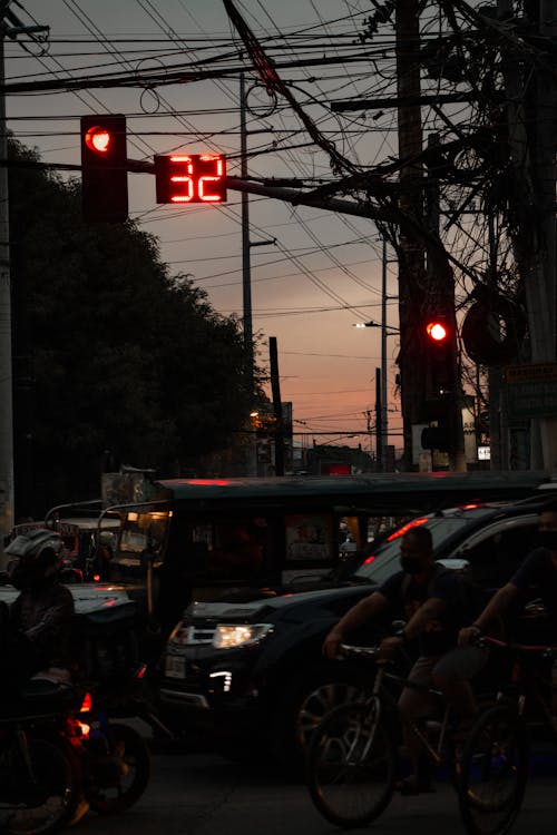 Free Traffic Jam during Night Time Stock Photo