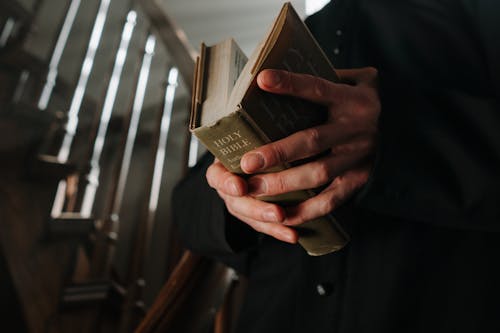 A Person Holding a Bible 