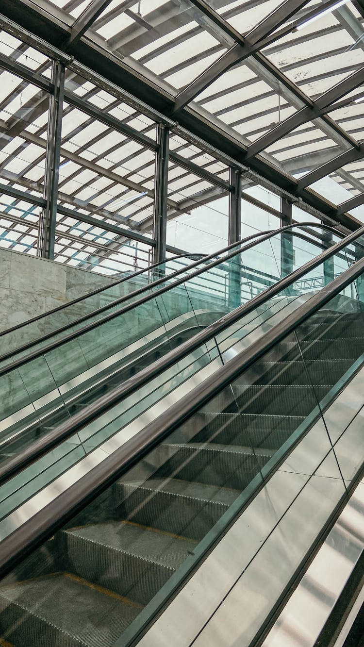 Escalator From Subway On Station