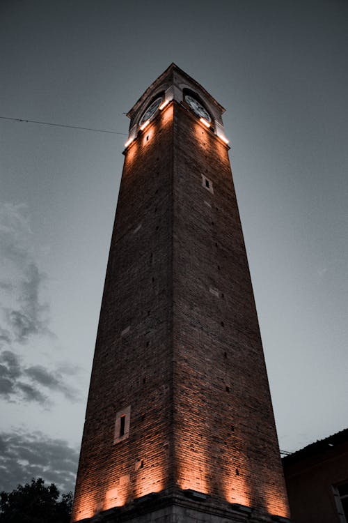 Low-Angle Shot of a Clock Tower