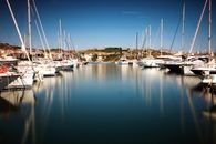 White Cabin Cruiser on Water