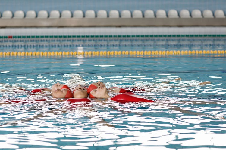 Group Of Women In Synchronized Swimming