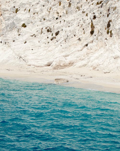 White Rocky Beach and Blue Water