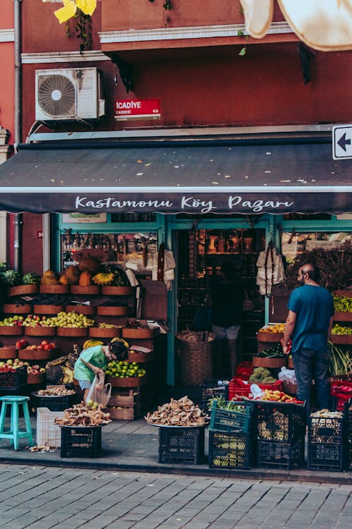 Fruit and Vegetable Stall Outdoors