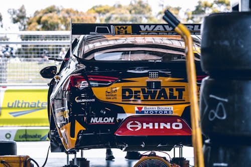 A Race Car in a Garage