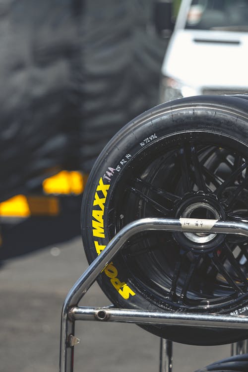 Selective Focus Photo of a Black Tire