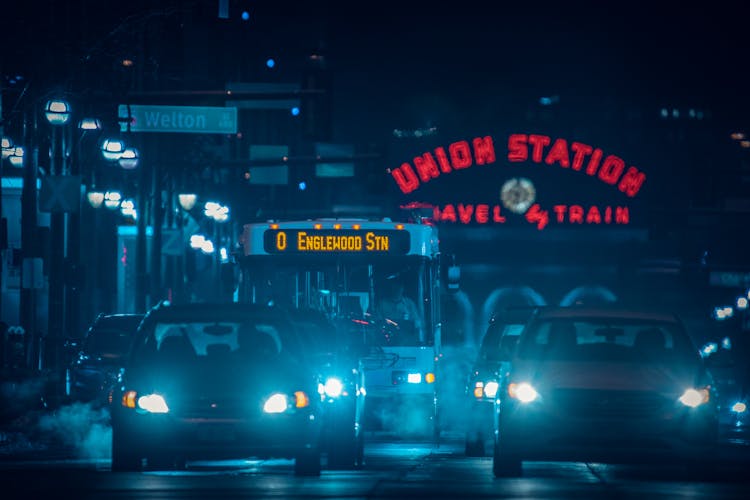 Traffic On The Road During Night Time